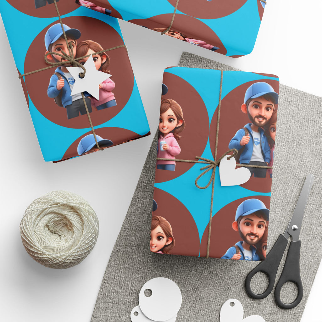 Personalized Cartoon Wrapping Paper  30"x36"