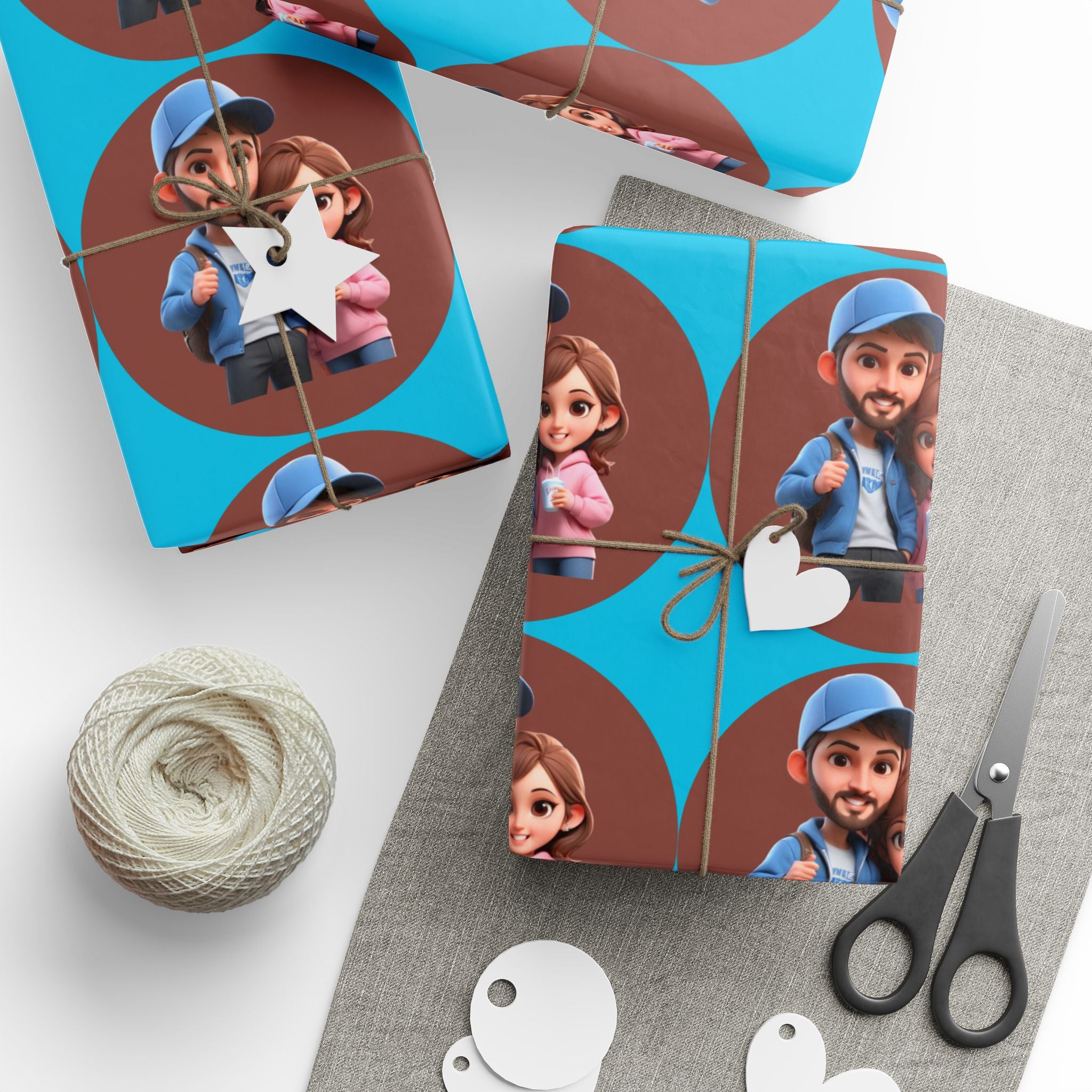 Personalized Cartoon Wrapping Paper  30"x36"